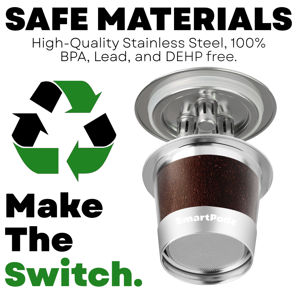 Refillable K Cups Stainless Steel Reusable Keurig Pods Eco-Friendly Coffee