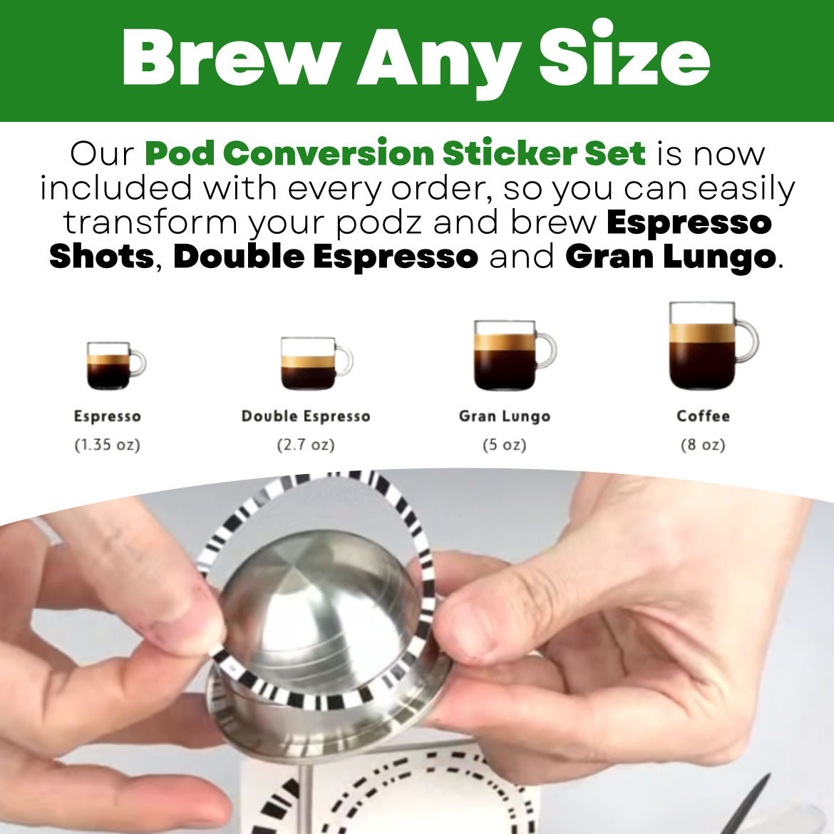 Reusable Nespresso Vertuo Pods Refillable Stainless Steel Ethical Coffee Capsules