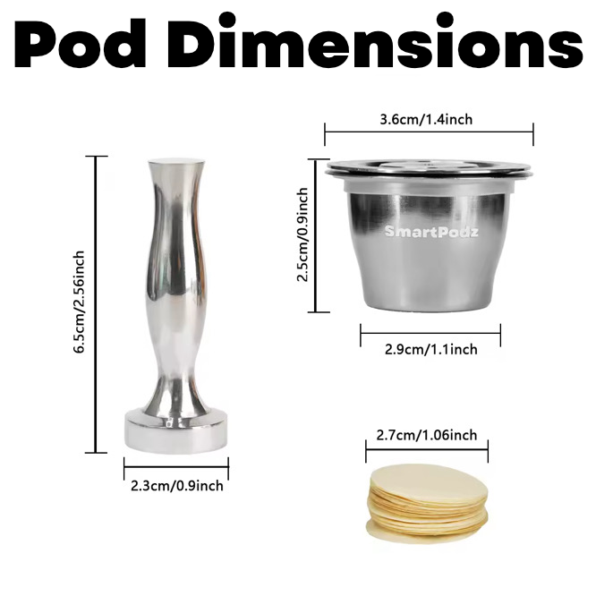 The Original Starter Pack - Refillable Nespresso Original Pods Ethical Coffee Capsules with Holder Stainless Steel