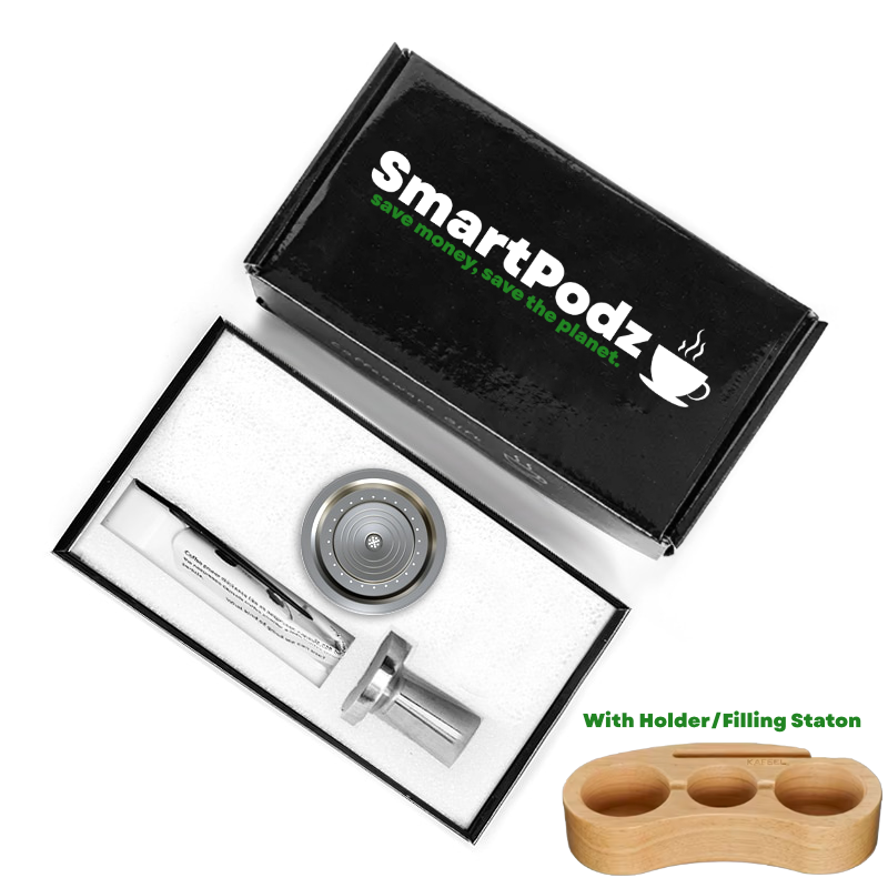 SmartPodz Reusable Nespresso Vertuo Pod w/ Tamper & Filling Station