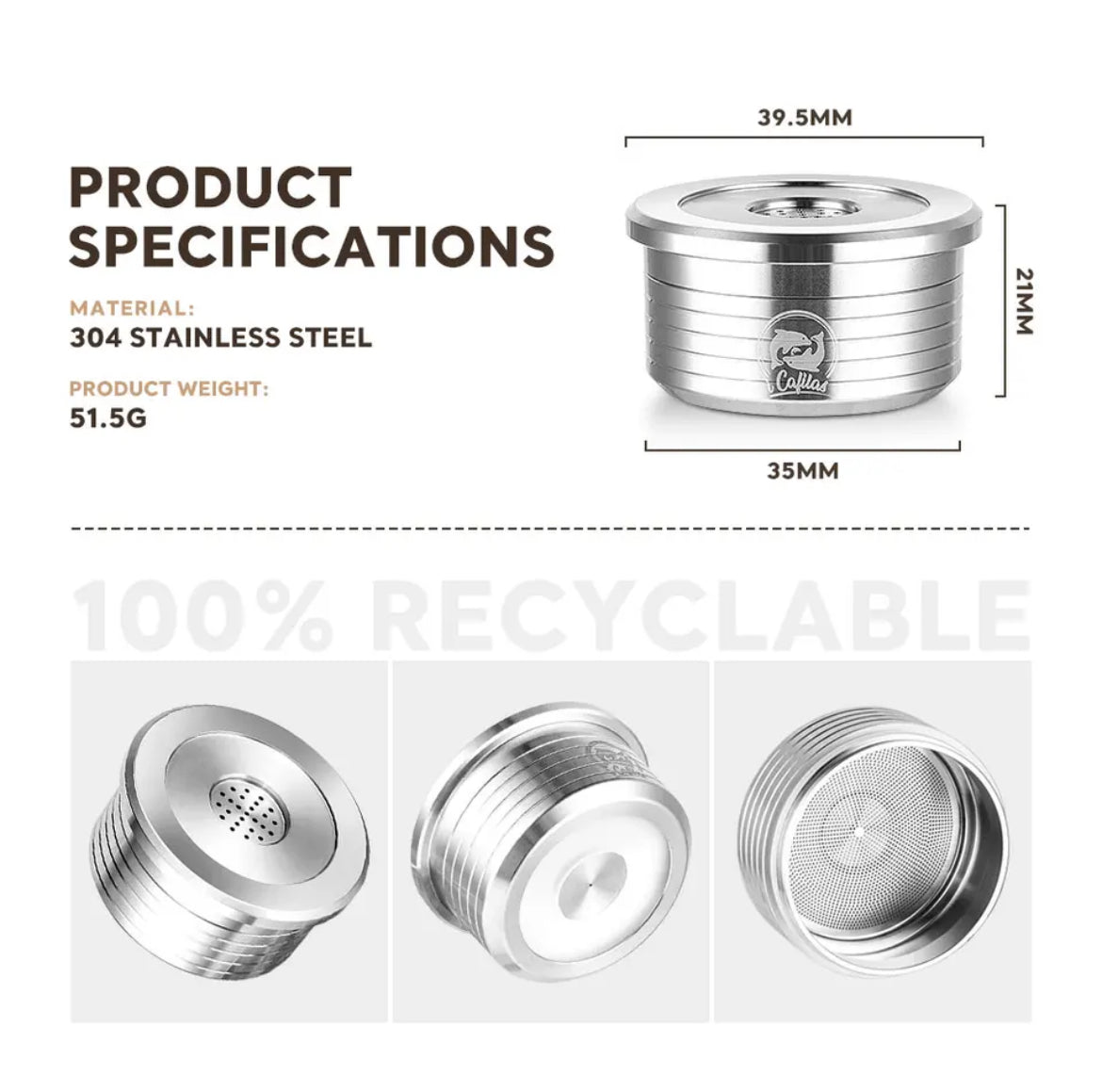 Reusable Stainless Steel Coffee Pods for Delta Q and Lavazza Point EP Mini