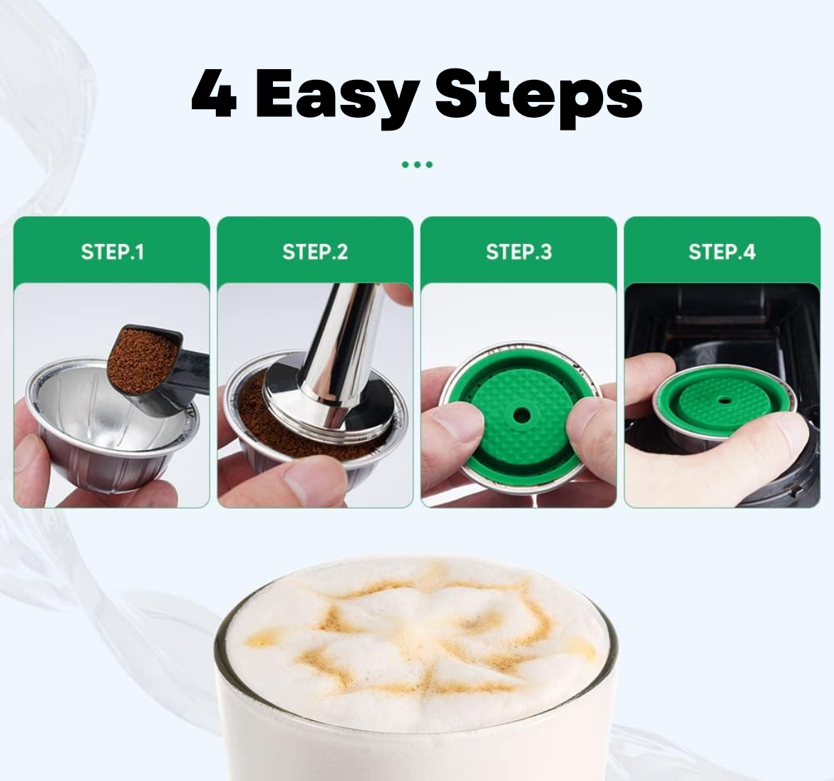 Reusable Nespresso Vertuo Pods Lid Eco Friendly Food-Grade Cover