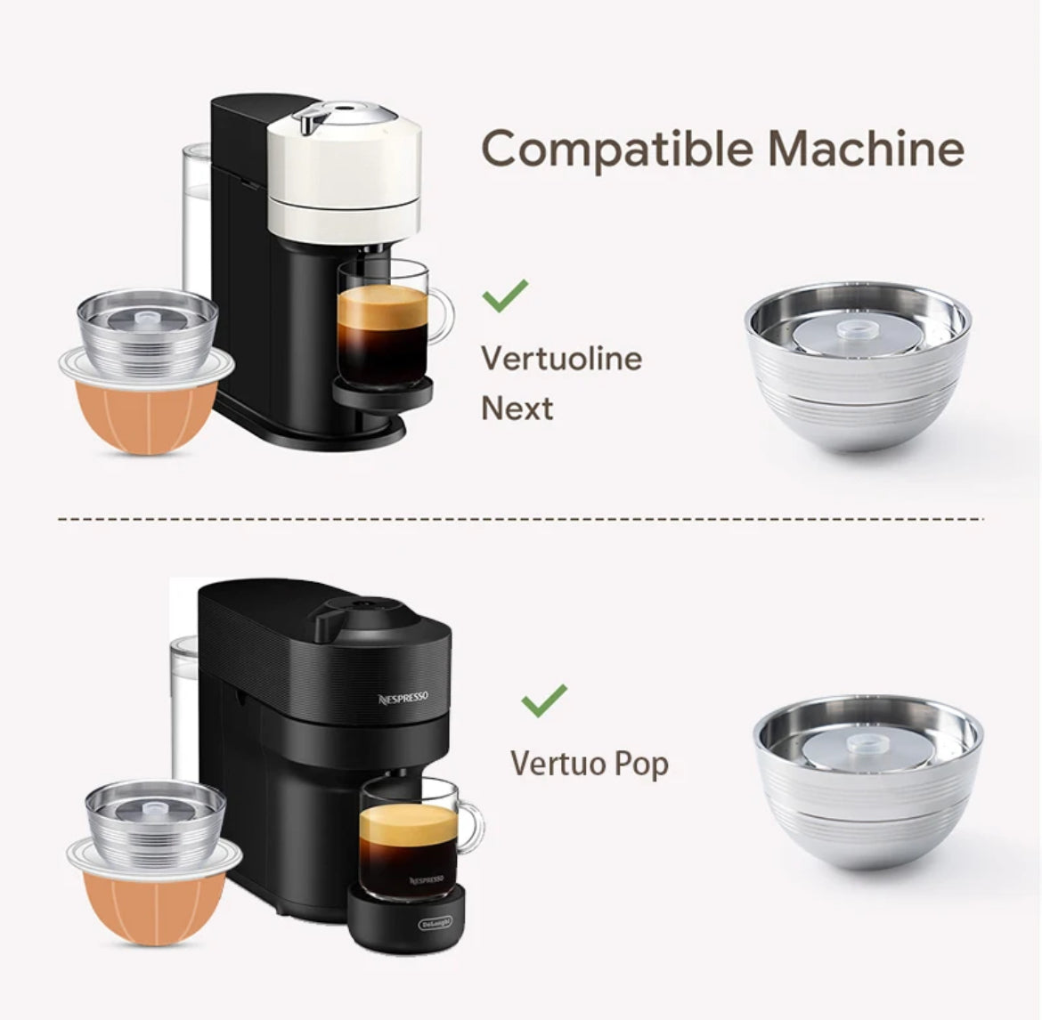 Reusable Nespresso Vertuo Pods Stainless Steel for Next