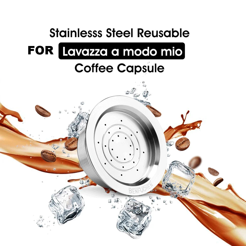 Reusable Coffee Pods Lavazza A Modo Mio Machine Capsules Stainless Steel