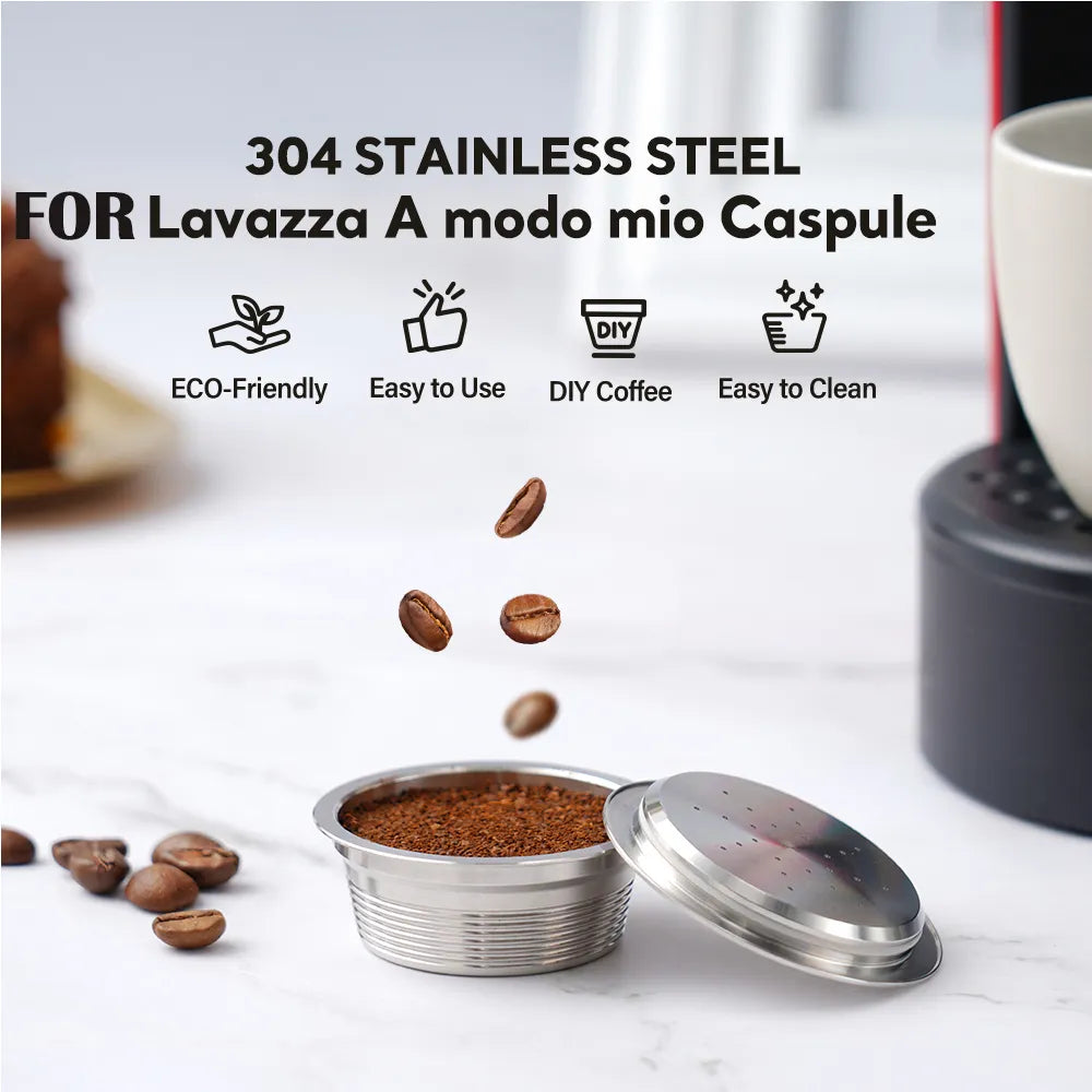 Reusable Coffee Pods Lavazza A Modo Mio Machine Capsules Stainless Steel