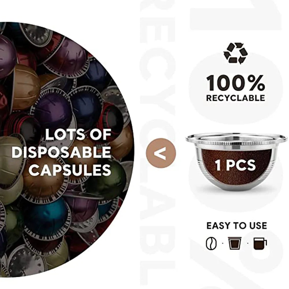 Reusable Nespresso Vertuo Pods Refillable Stainless Steel Ethical Coffee Capsules