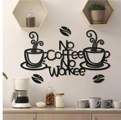 Metal Coffee Bar Sign Hanging Wall Decor Coffee Station for Home