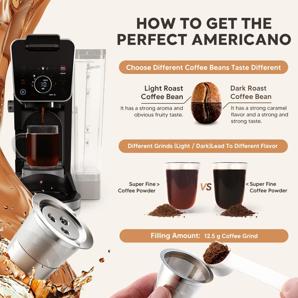 Refillable K Cups Stainless Steel Keurig Ninja Eco-Friendly Coffee