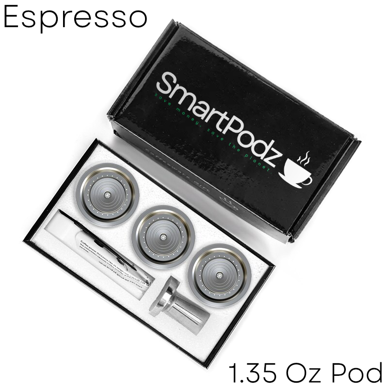 Reusable Nespresso Vertuoline VertuoPlus Espresso and Double Espresso Stainless Steel Pods