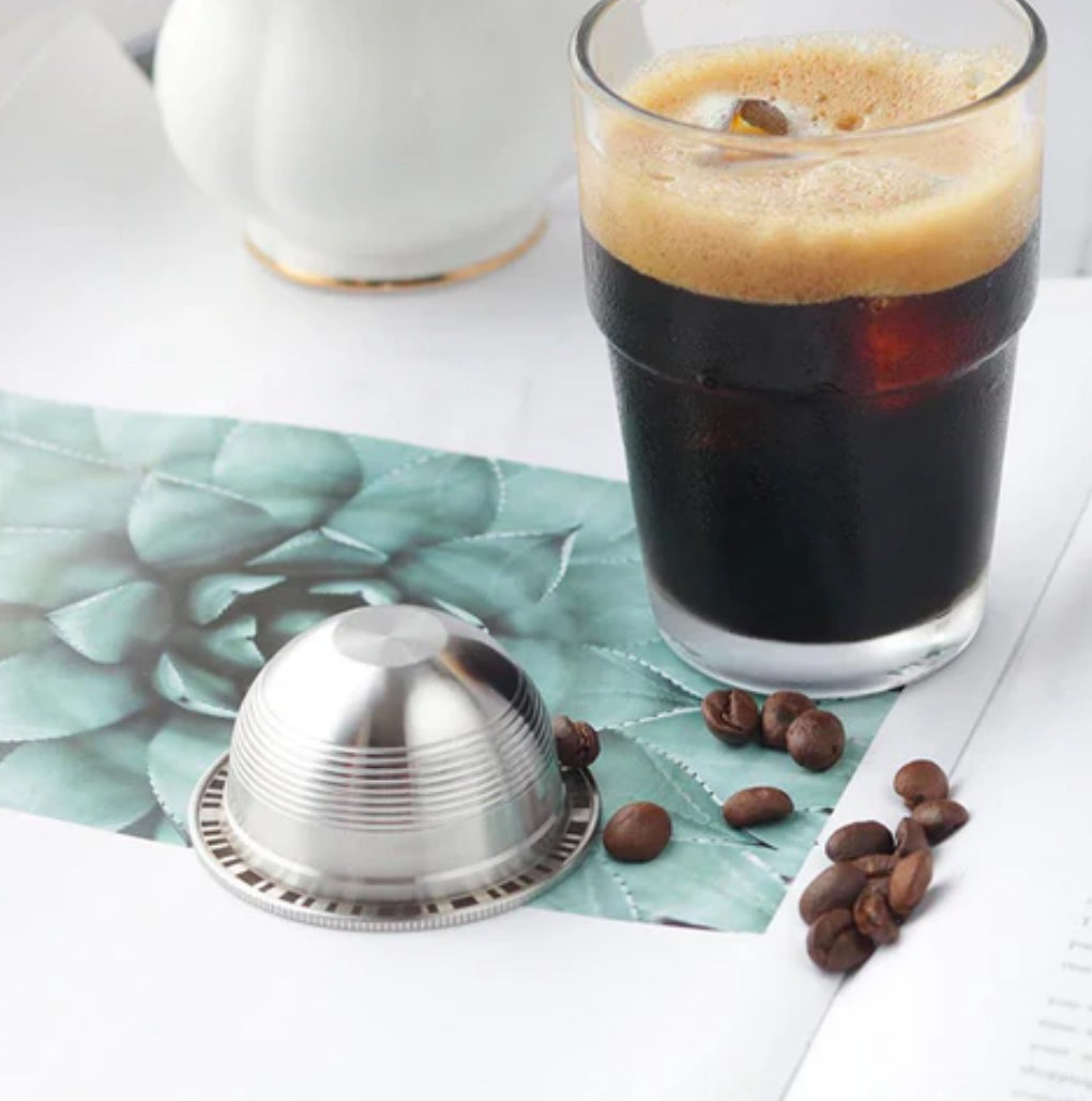 Reusable Nespresso Vertuoline VertuoPlus Espresso and Double Espresso Stainless Steel Pods